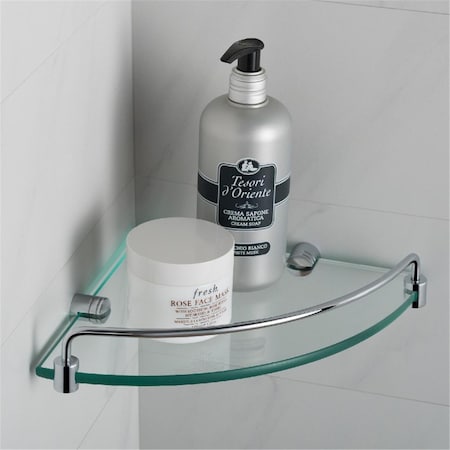 Doba-Bnt Elie Corner Bathroom Shelf, Chrome SA1804452
